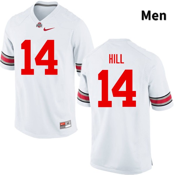 Men's Ohio State Buckeyes #14 KJ Hill White Game College Stitched Football Jersey 23NV046CX